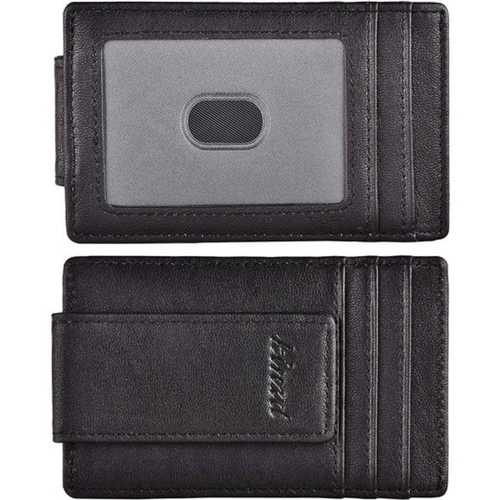 Money Clip, Front Pocket Wallet, Leather RFID Blocking Strong Magnet thin Wallet